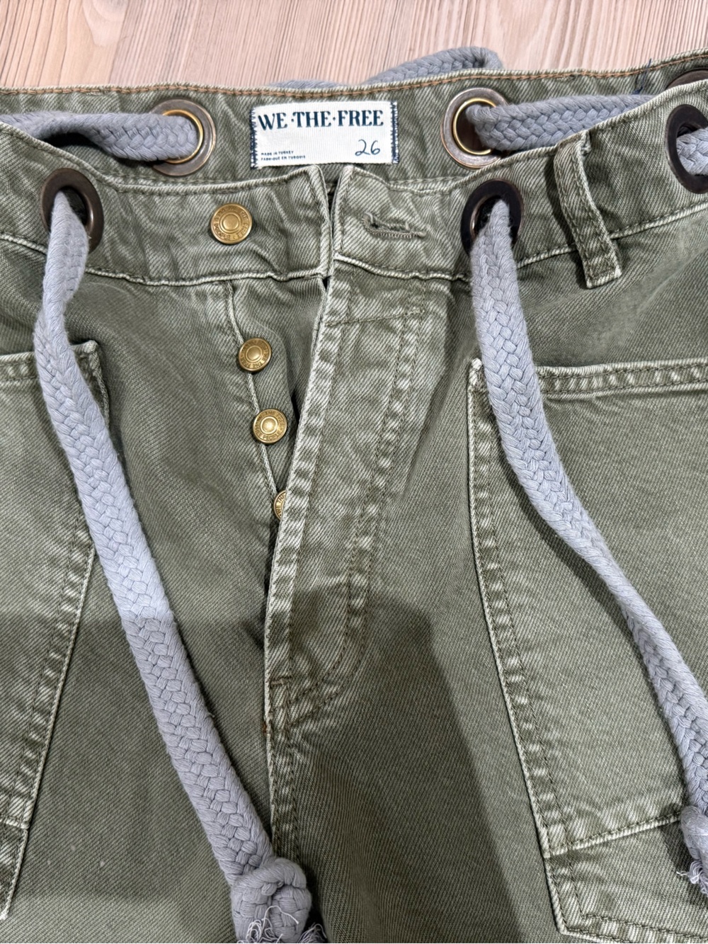 We The Free Olive Green Wide Leg Patch Pocket Pants - Picture 4 of 6